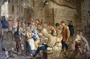 Indre & Loire N* 251 - Kasteel van Ussé - Vlaamse wandtapijt van de 18e eeuw - naar een karton van Teniers (17e eeuw) door Unknown